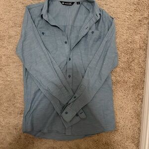 Travis Mathew Light Blue Casual Button-Down Shirt
